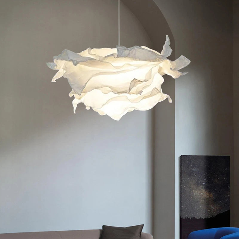 Minimalist Paper Chandelier Lighting – DIY White Pendant Lamp for Bedroom, Living Room & Home Interior (E27 LED)