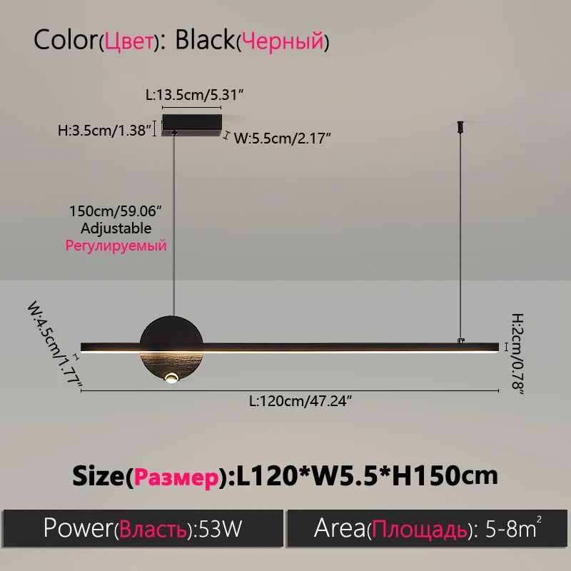 Nordic Modern Chandelier – Black Pendant Light for Dining Room, Kitchen, Bar & Restaurant