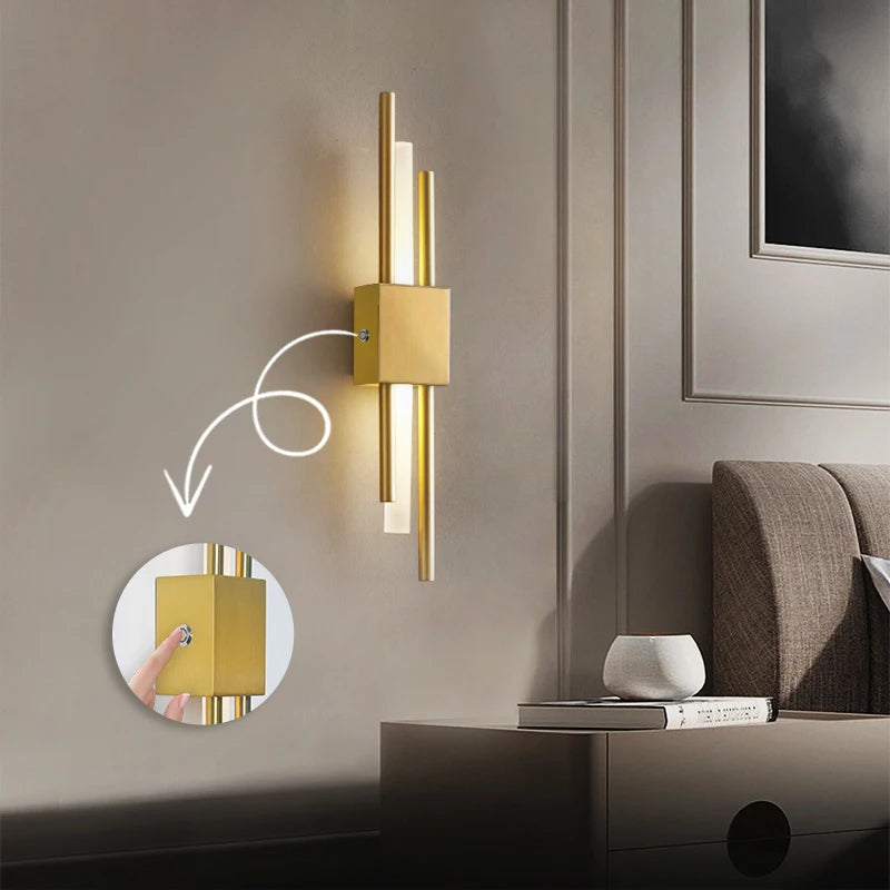 Nordic Rechargeable LED Wall Lamp – Modern Acrylic Up &amp; Down Sconce for Bedroom, Living Room, and Hotel Interior Lighting