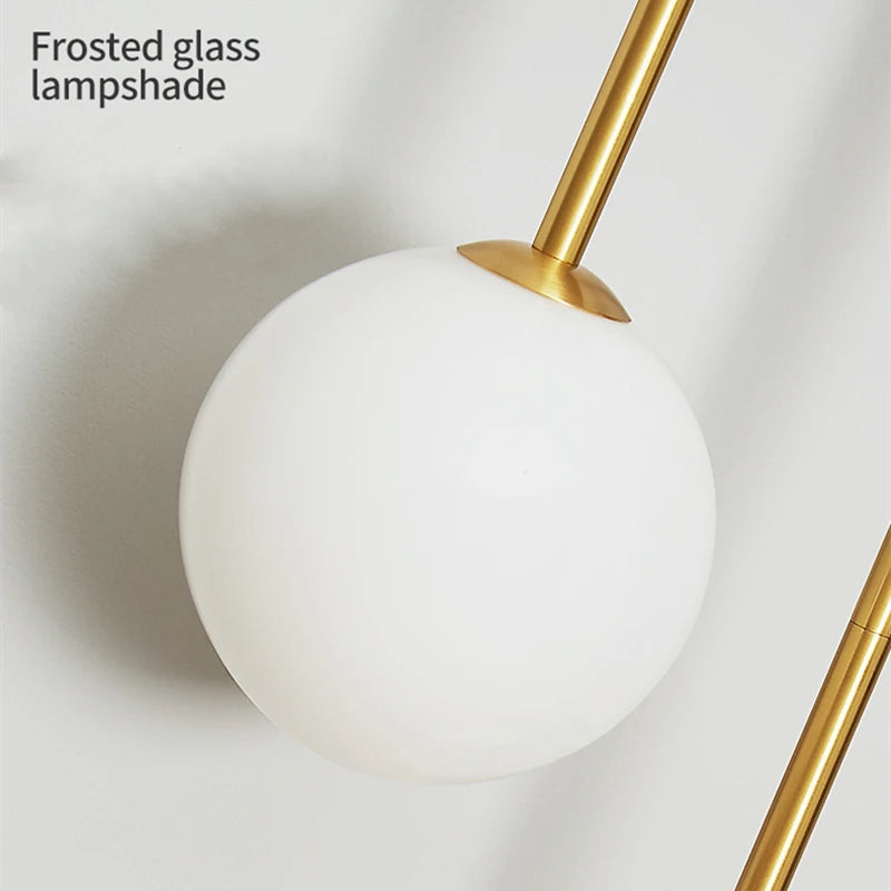 Modern Glass Ball LED Wall Lamp – Nordic Gold and Black Sconce for Bedroom and Living Room Interior Lighting
