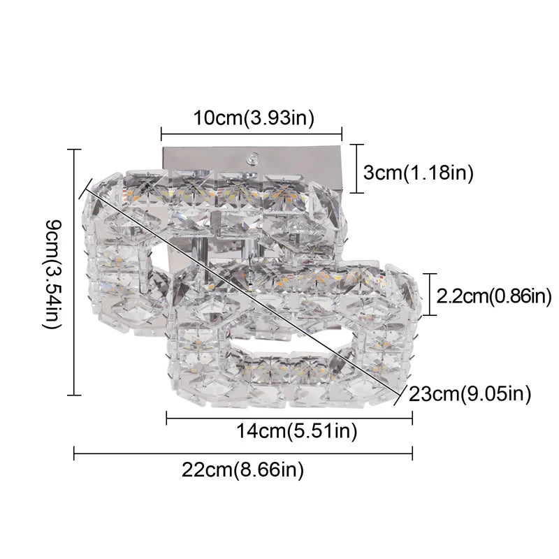 Modern Crystal LED Ceiling Chandelier – Elegant Lighting for Bedroom, Corridor, Dining Room & Hallway