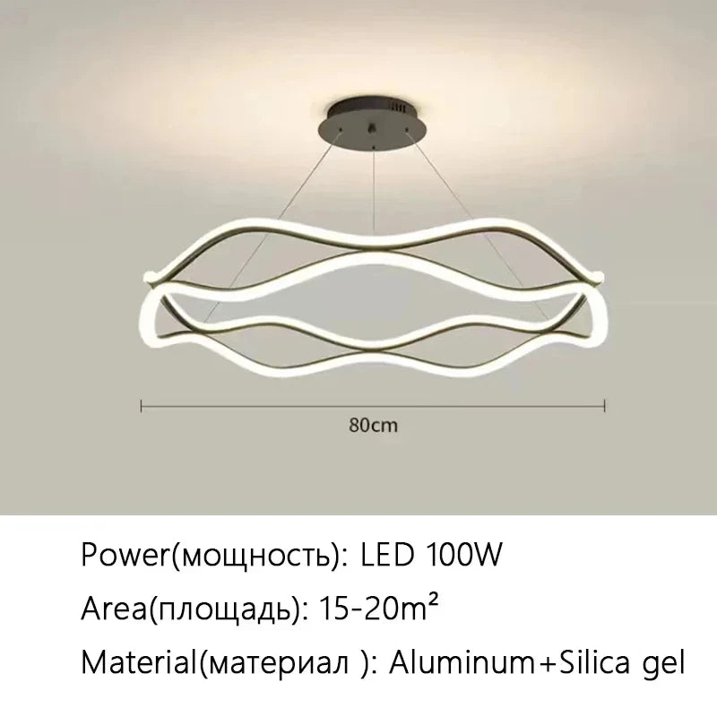 Modern Minimalist Restaurant Chandelier – Nordic Luxury LED Ceiling Light for Living Room, Bedroom & Dining Spaces