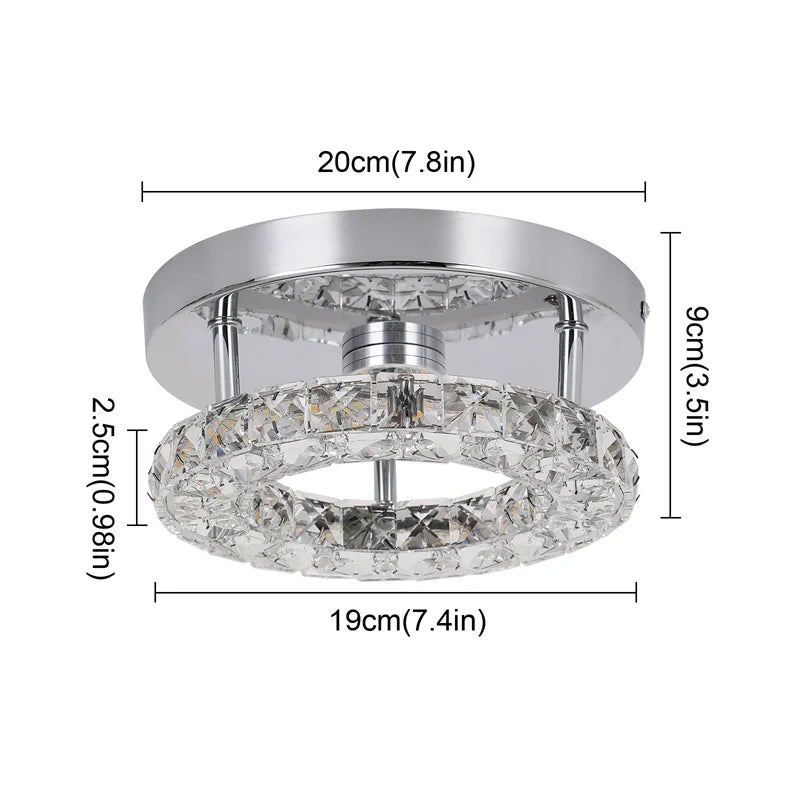 Modern Crystal LED Ceiling Chandelier – Elegant Lighting for Bedroom, Corridor, Dining Room & Hallway