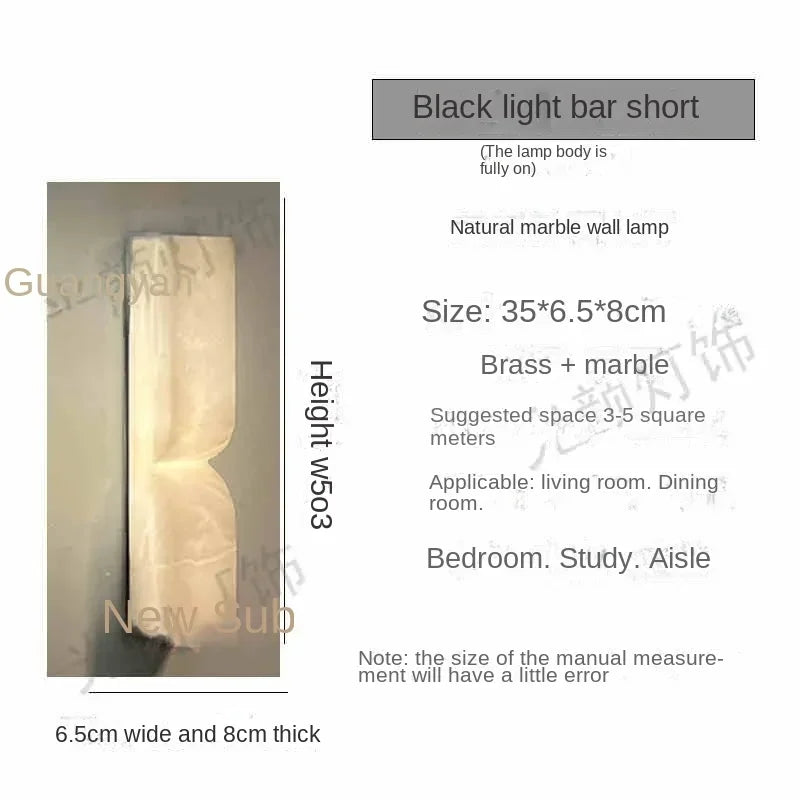 Modern Marble LED Wall Lamp – Warm Ambient Copper Sconce for Bedroom, Living Room, and Interior Décor Walls