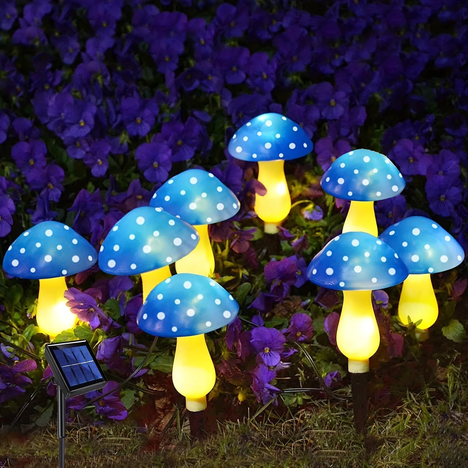 Christmas Solar Mushroom Fairy Lights – 8 LEDs Waterproof Garden Decor for Yard, Wedding & Party Decoration