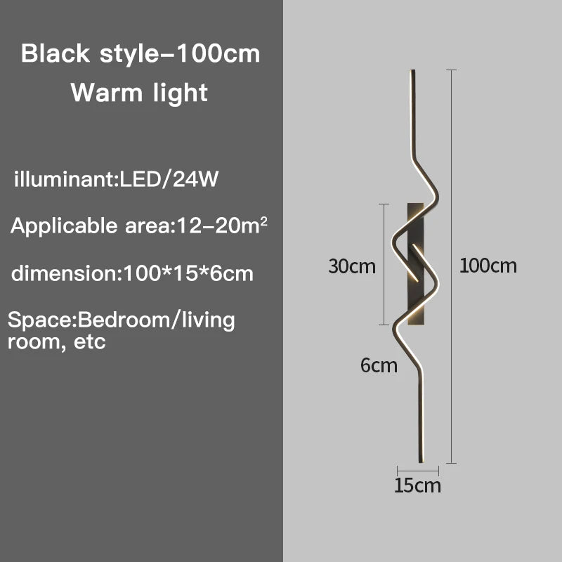 Modern Long LED Wall Lamp – Nordic Aluminum Decorative Light for Living Rooms, Corridors, and Home Interior Walls