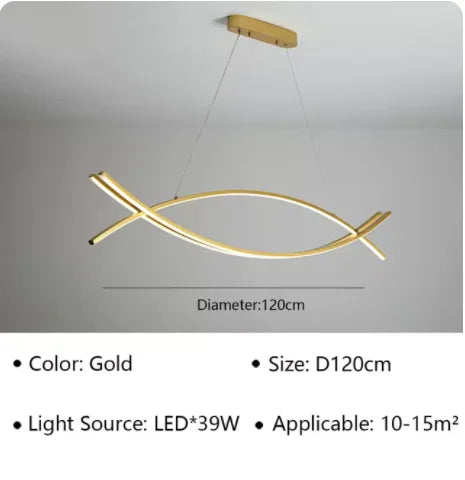 Nordic Modern Strip Geometry Chandelier – Minimalist High-End Light for Living Rooms, Dining Areas, and Bars