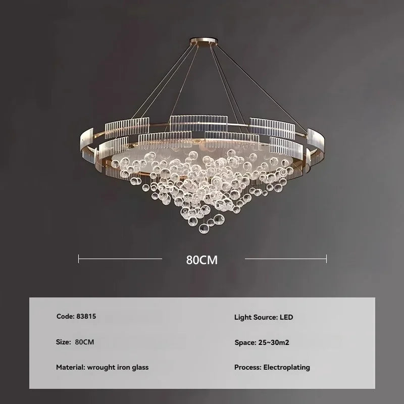 Designer Bubble Glass Chandelier – Luxury Wind-Chime Cluster Pendant for Lobbies, Dining Rooms & Showrooms