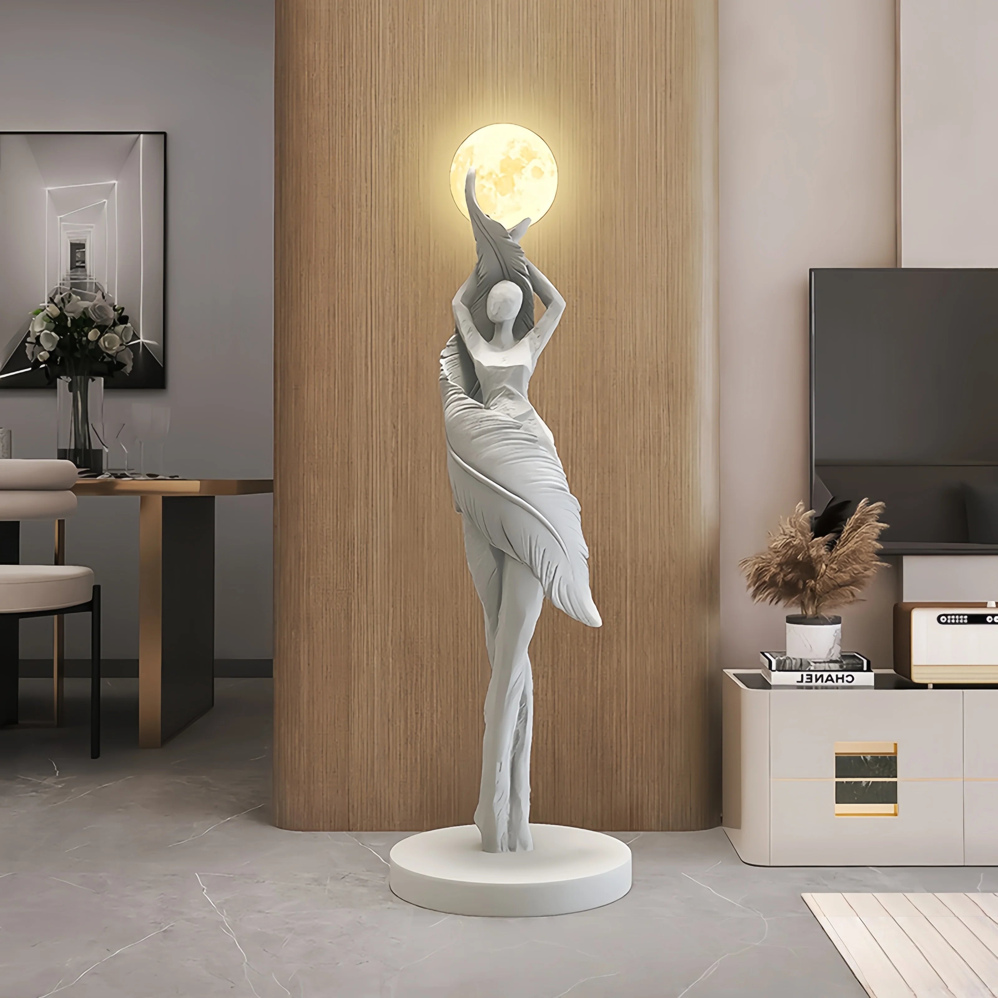 Modern Art Humanoid Floor Lamp – High-End Resin Sculpture LED Atmosphere Light for Living Room and Bedroom