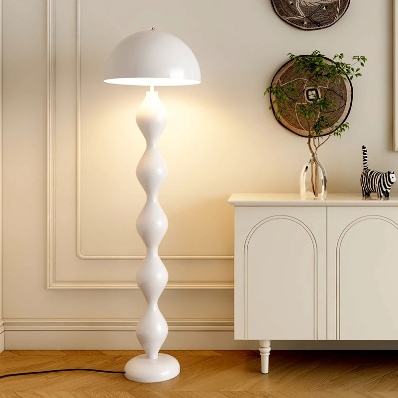 Cream Style Ceramic Floor Lamp – Sand Hair Decorative Standing Light for Living Room and Bedroom Ambient Lighting