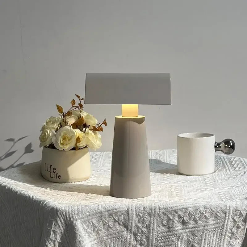 Italian Minimalist Wireless Portable Charging Table Lamp – Modern Light Luxury Bedside and Dining Table LED Decor
