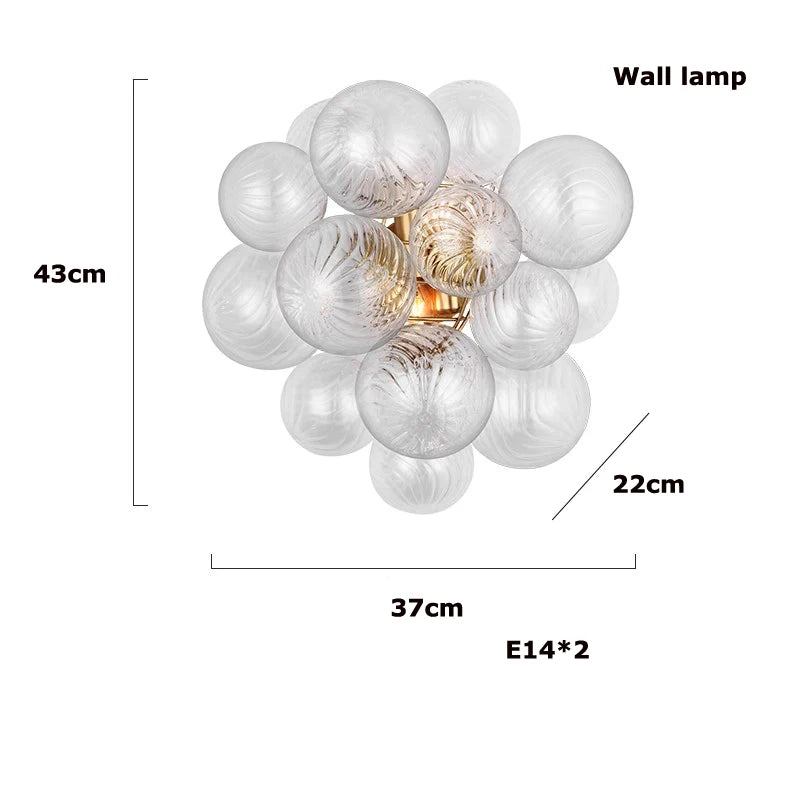 2025 Trendy Glass Bubble Art LED Chandelier – Modern Gold/Chrome Ceiling Light for Living Room Décor