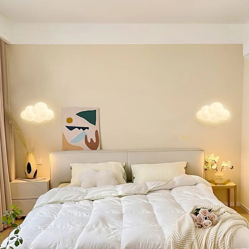 White Cloud LED Wall Lamp – Children's Nursery and Bedroom Bedside Light in Soft PVC for Kids and Baby Rooms