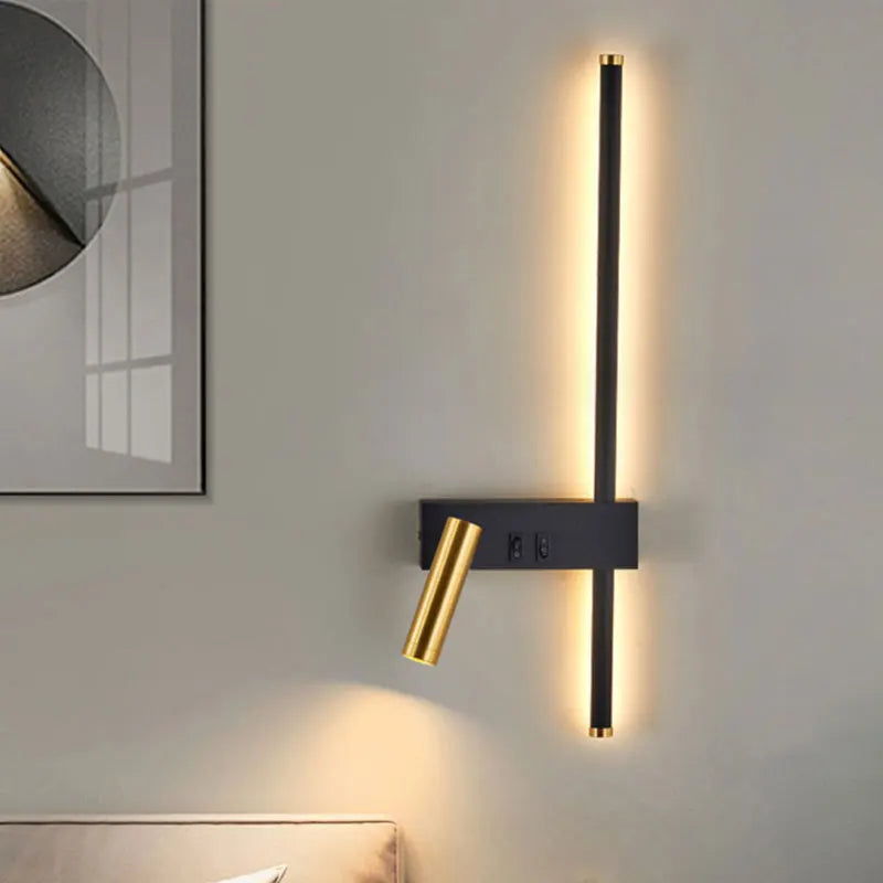 Nordic Modern Minimalist LED Wall Lamp – Black & White Luxury Decorative Light for Living Room, Sofa Background & Bedside