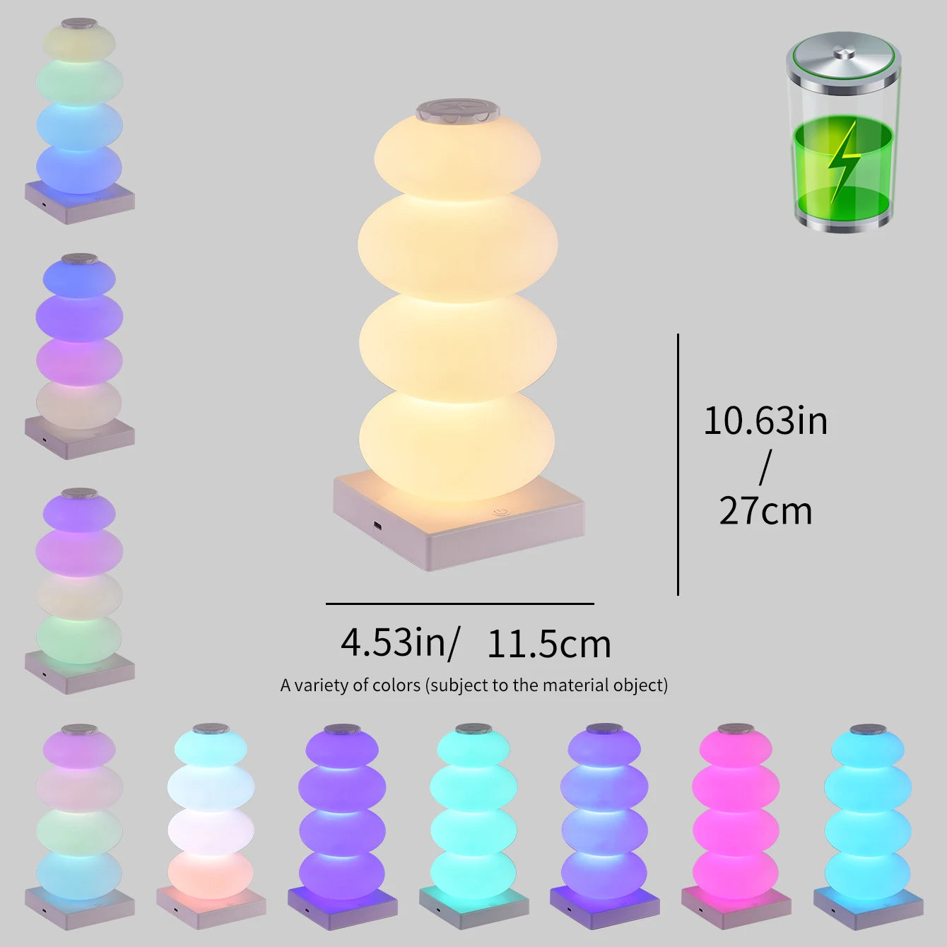 RGB Color Changing Bedroom Table Lamp – DIY Multi-Step Light with Touch Switch for Bedside Decorative Ambience