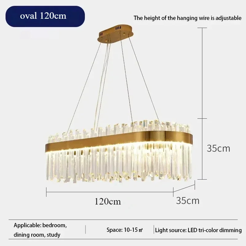 Light Luxury Crystal Chandelier – Modern LED Pendant for Living Room, Bedroom & Villa Decor
