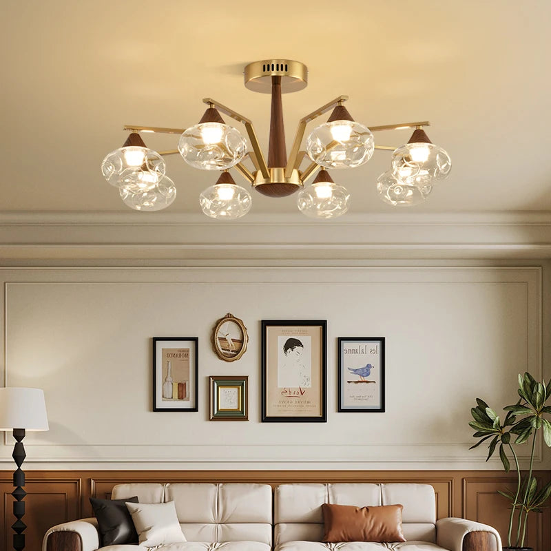 Modern LED Glass Ball Chandeliers – Contemporary Ceiling Lighting for Living Room, Dining Table, Bedroom & Home Decor