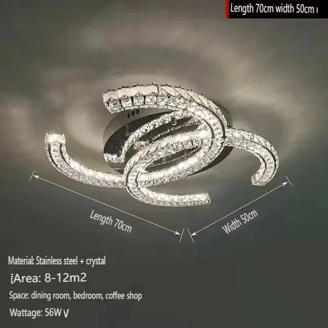 Modern 2024 Special-Shaped Crystal Chandelier – Elegant LED Ceiling Light for Living Room & Dining Room