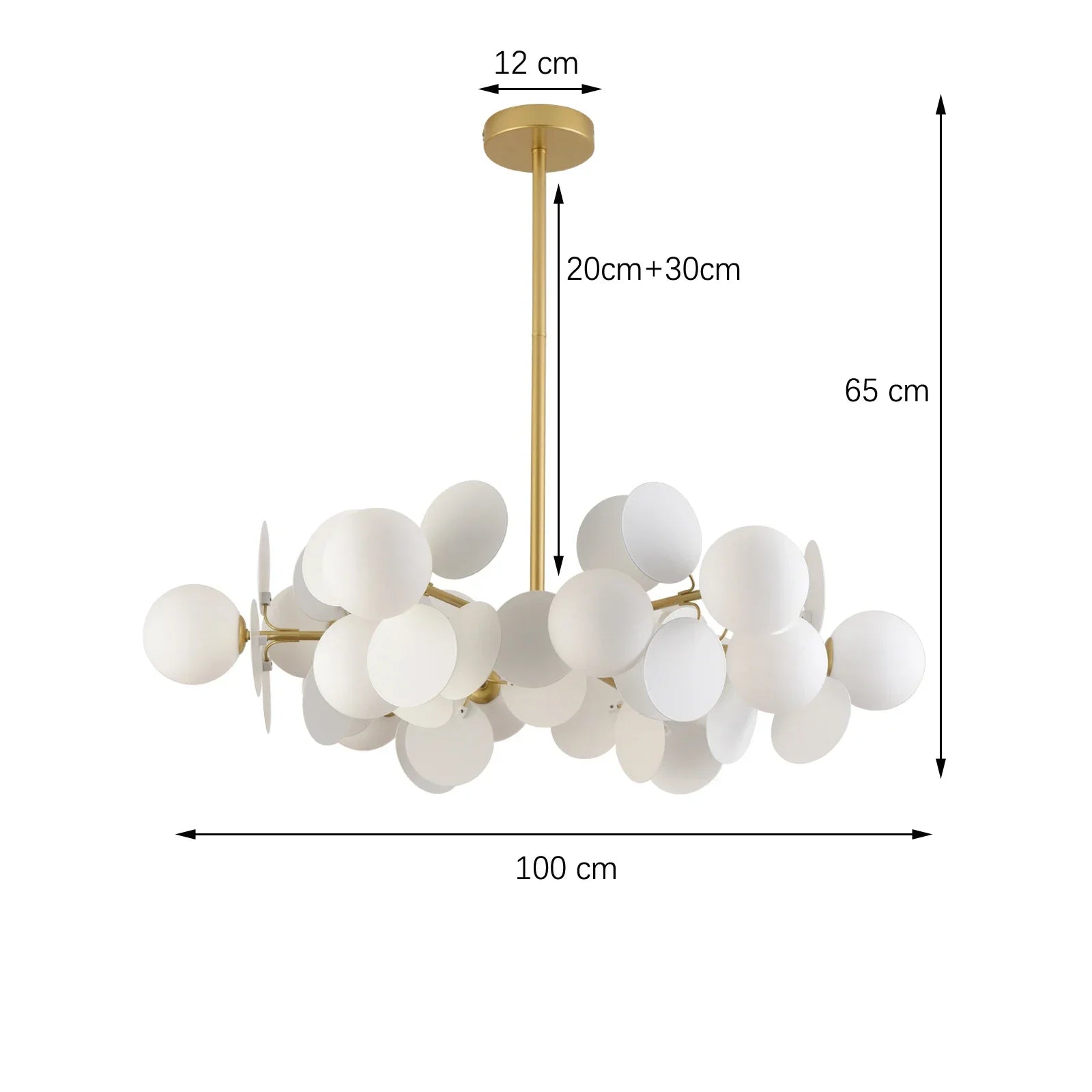 Colorful Chandelier Pendant Lamp – Luxury Metal &amp; Frosted Glass Hanging Light for Bedroom, Dining Room & Living Room