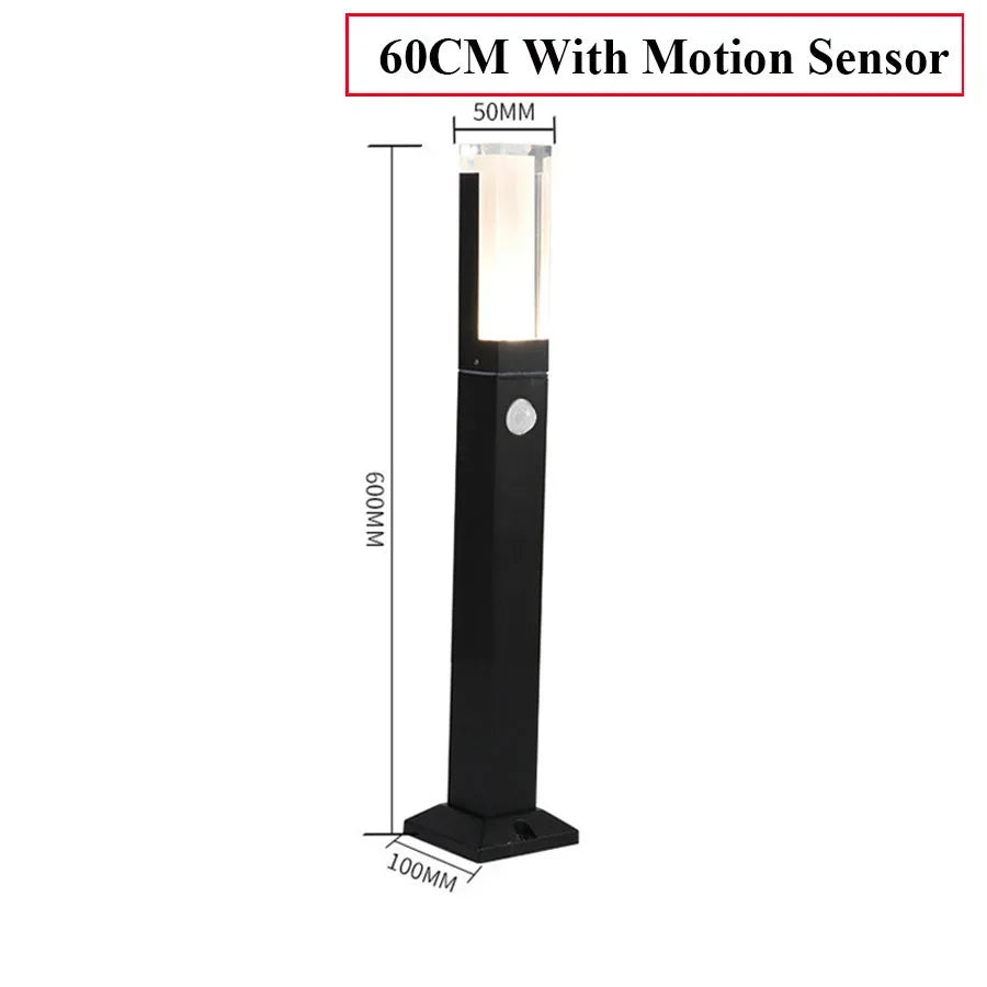 Waterproof IP65 Acrylic LED Lawn Light – Modern Aluminum Bollard Path Lamp for Garden, Walkway & Villa Landscape Decor