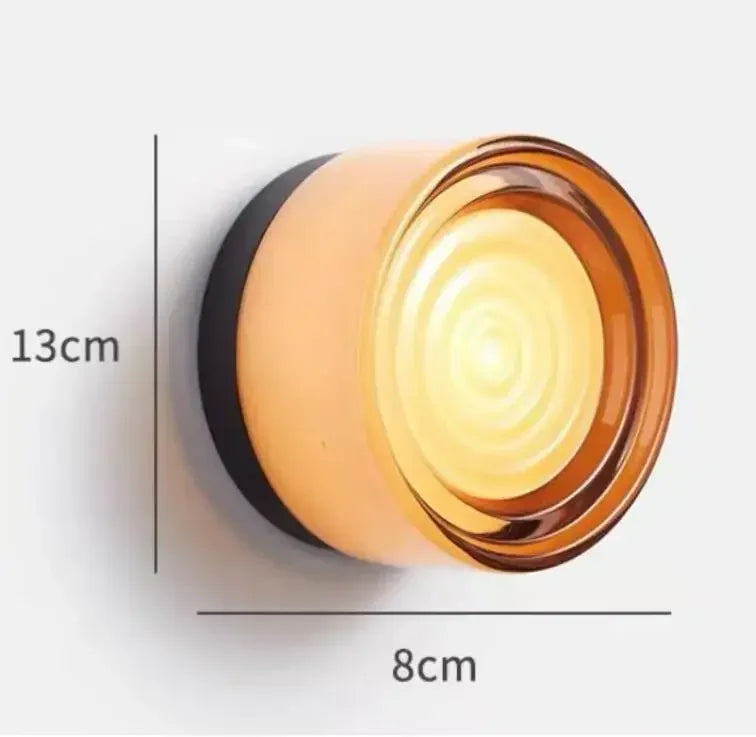 Modern Glass Round Wall Sconce – Nordic Colorful LED Lamp for Bedroom, Living Room & Hotel Decoration