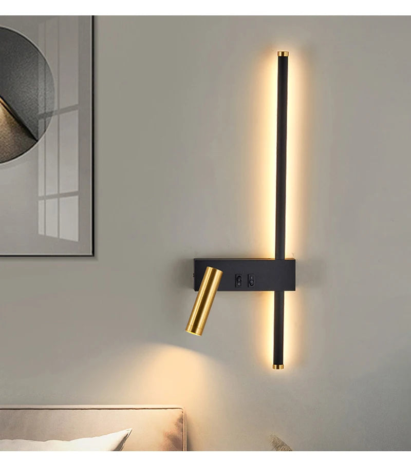 Nordic LED Wall Lamp – Modern Aluminum and Silicone Sconce for Bedroom, Living Room, and Interior Home Decoration