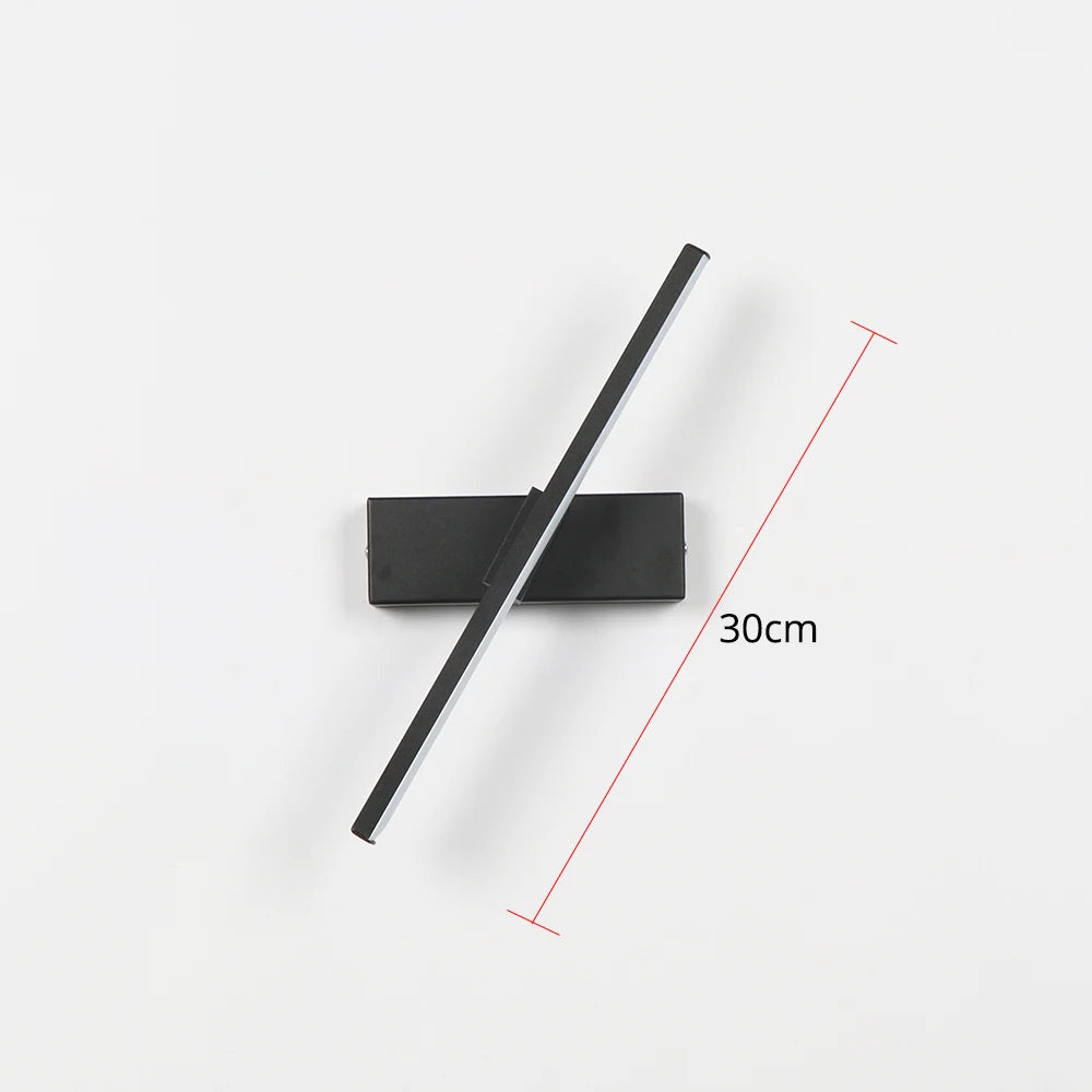 Adjustable Rotatable LED Bedside Wall Lamp – Modern Aluminum Linear Light for Bedrooms and Study Spaces