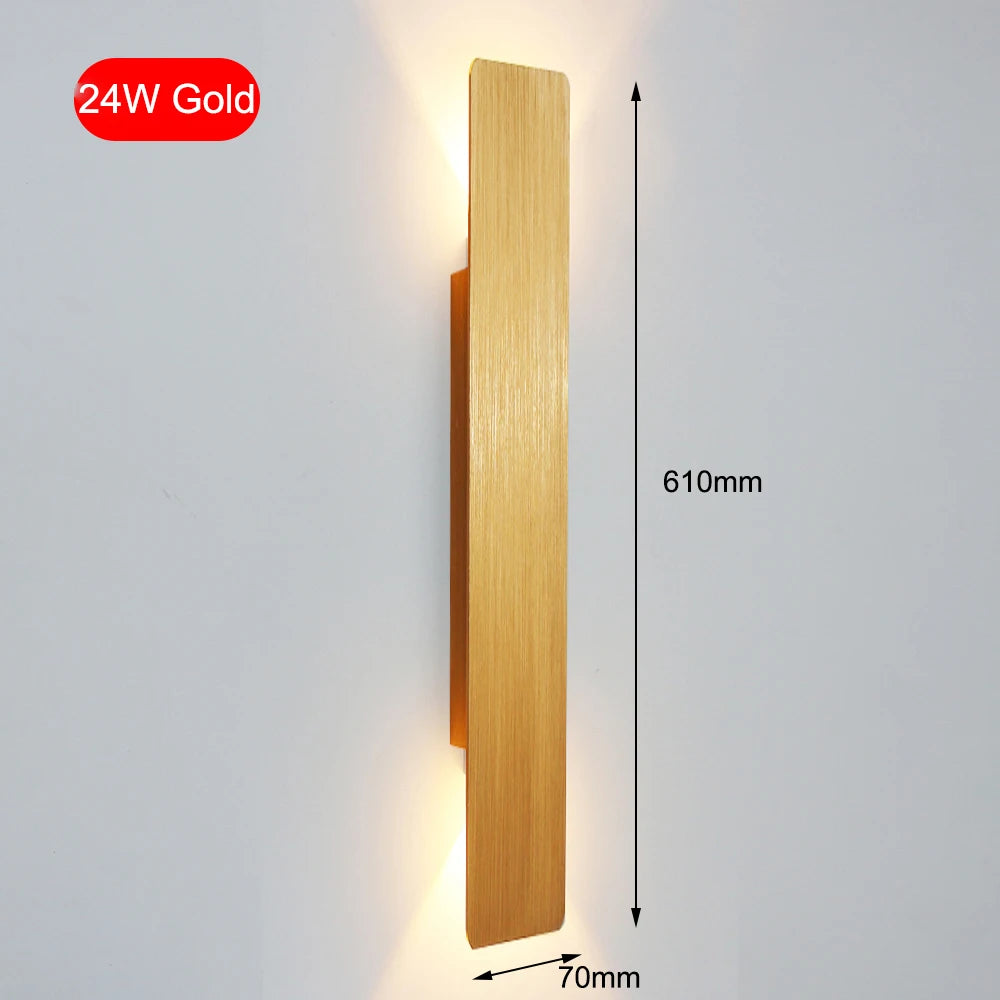 Modern LED Up &amp; Down Wall Lamp – Aluminum Indoor Sconce for Bedroom, Living Room, Aisle, and Corridor Lighting