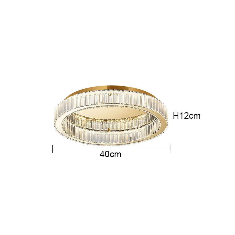 Modern Gold Luxury Crystal LED Chandelier – Round Ceiling Light for Living Room, Dining Room, and Bedroom