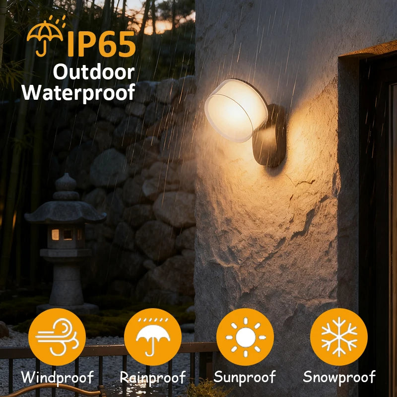 LED Outdoor Wall Light – IP65 Waterproof Motion Sensor Wall Lamp for Porch, Balcony, Garden, Corridor & Home Exterior Lighting