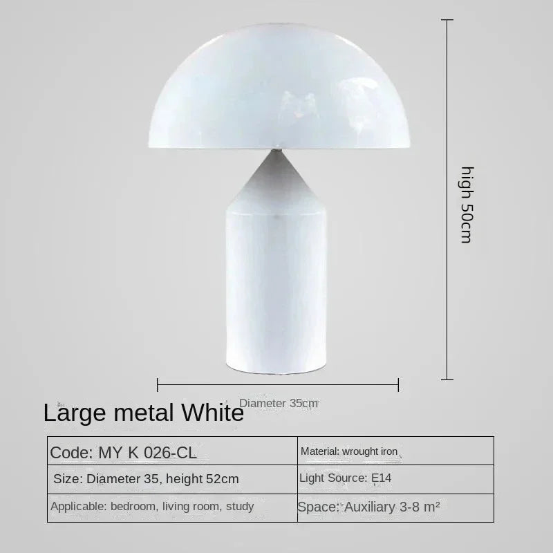 Italian Luxury Mushroom LED Floor Lamp – Nordic Metal Bedside Light for High-End Bedroom and Home Decoration