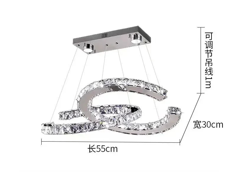 Modern 2024 Special-Shaped Crystal Chandelier – Elegant LED Ceiling Light for Living Room & Dining Room