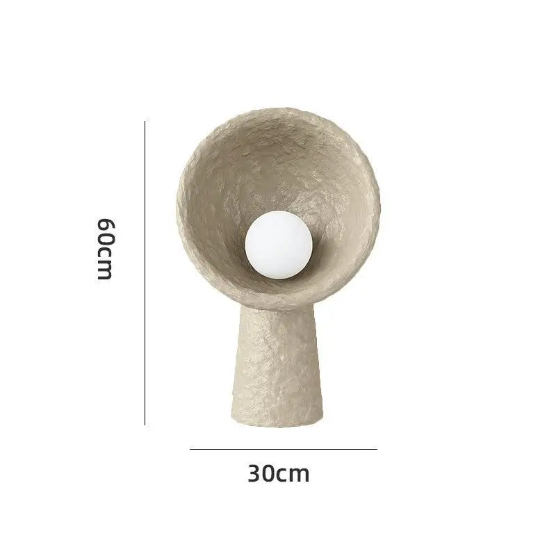 Wabi Sabi Resin LED Floor Lamp – Cream Sandblasted Minimalist Corner and Bedside Lighting for Bedroom and Living Room