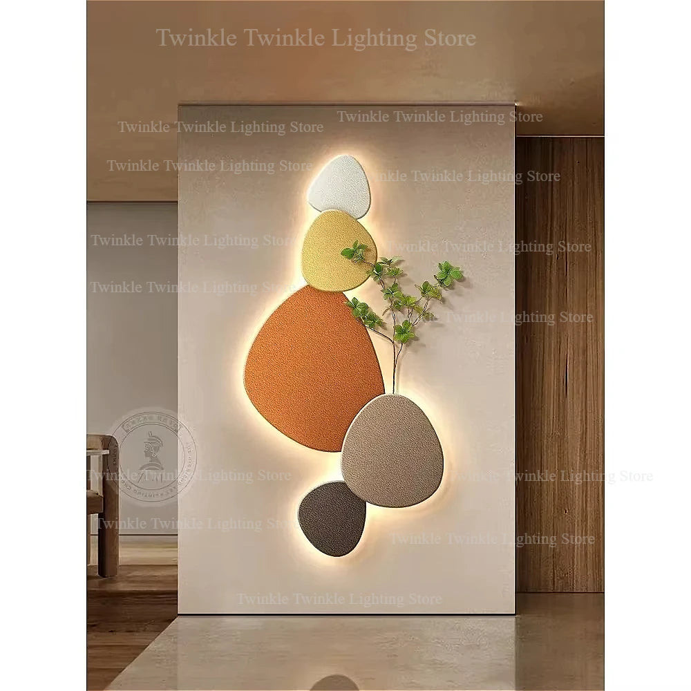 New Style Living Room Wall Lamp – Decorative Green Plant Art Light for Porch, Corridor & Aisle