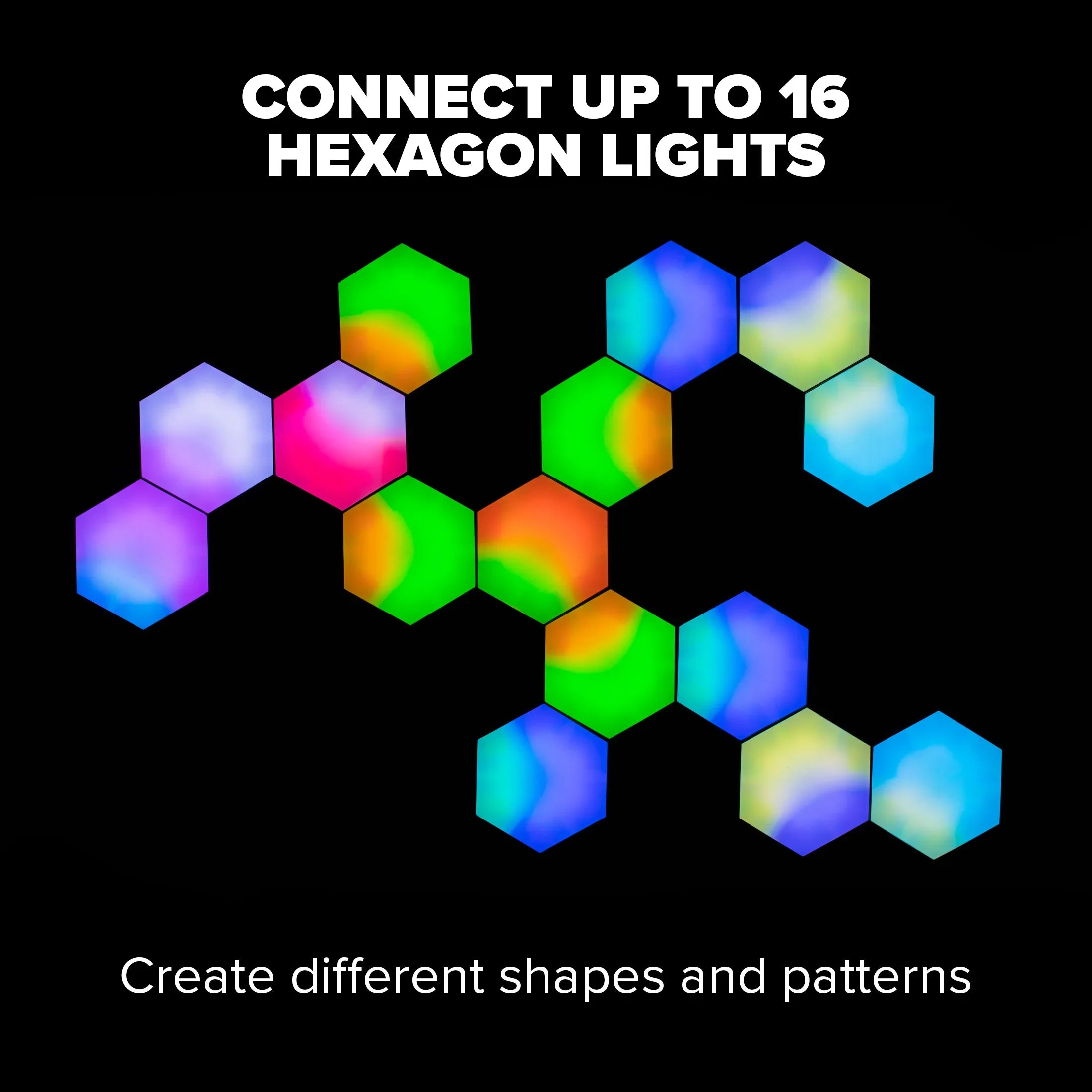 RGB LED Hexagon Wall Light – App Remote Controlled Gaming and Night Light Decoration