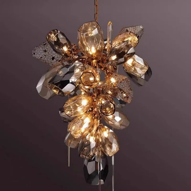 Nordic Living Room LED Stainless Steel Crystal Chandelier – Luxury Designer Pendant Lamp for Home & Restaurant