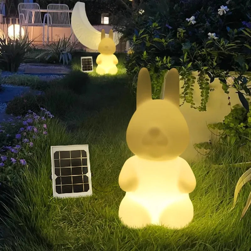 Luminous Rabbit LED Lawn Lamp – Outdoor Garden Decoration Light, Waterproof IP55, Multiple Light Modes