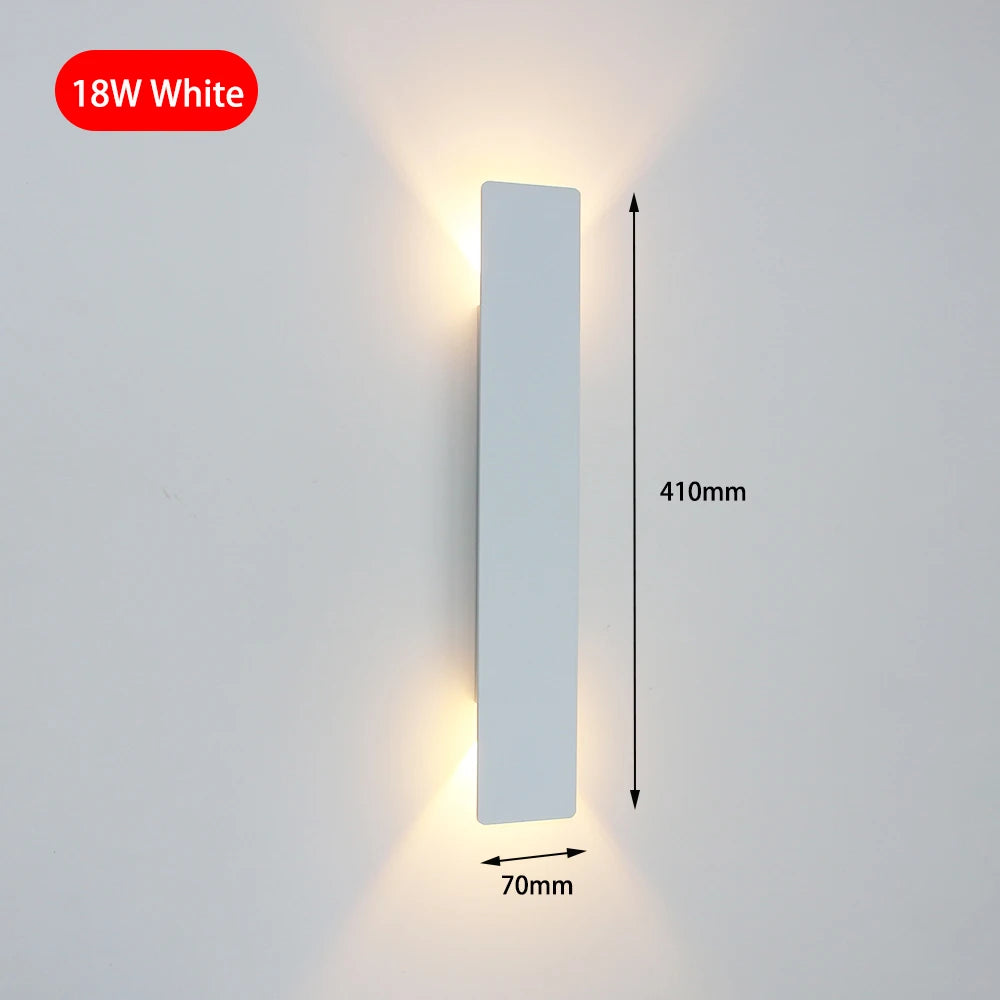 Modern LED Up &amp; Down Wall Lamp – Aluminum Indoor Sconce for Bedroom, Living Room, Aisle, and Corridor Lighting
