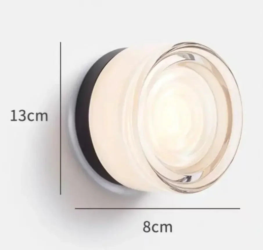 Modern Glass Round Wall Sconce – Nordic Colorful LED Lamp for Bedroom, Living Room & Hotel Decoration