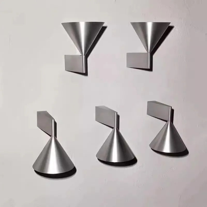 Italian Minimalist Conical LED Wall Lamp – Geometric Bedroom and Aisle Sconce for Modern Interior Background Lighting