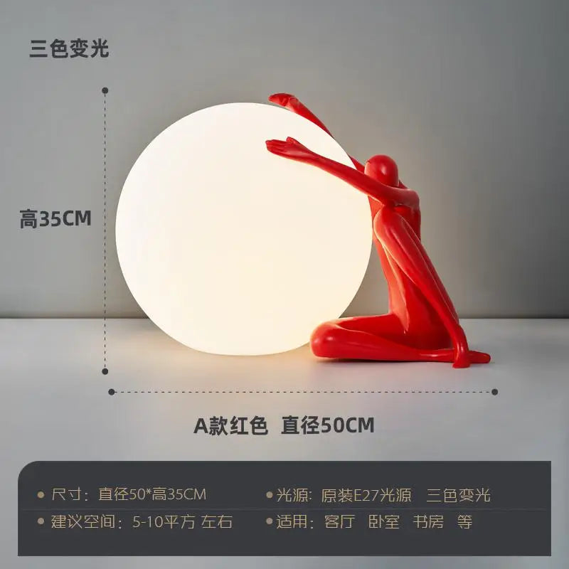 Modern Pedestrian Sculpture Ball Lamp – Creative Art Table Light for Bedroom, Living Room, and Bedside Décor