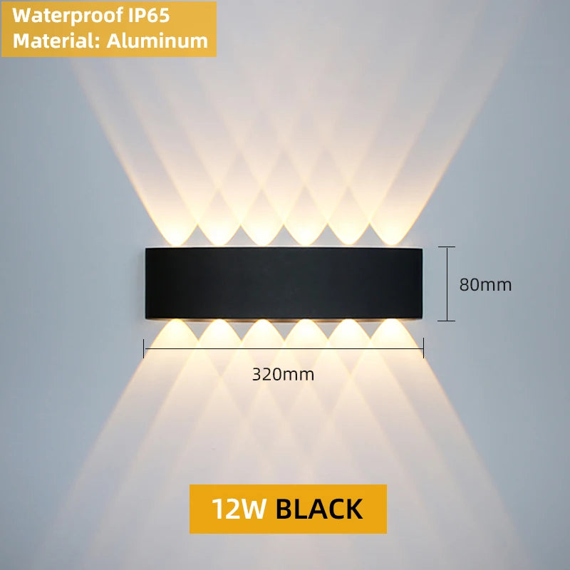 Aluminum Interior Wall Light – Waterproof IP65 LED Up &amp; Down Wall Lamp for Bedroom, Living Room, Garden & Stairs