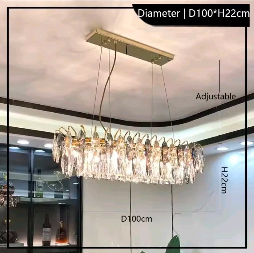 Light Luxury Crystal Chandelier – Modern Minimalist High-End Lighting for Bedroom, Living Room & Villa Spaces