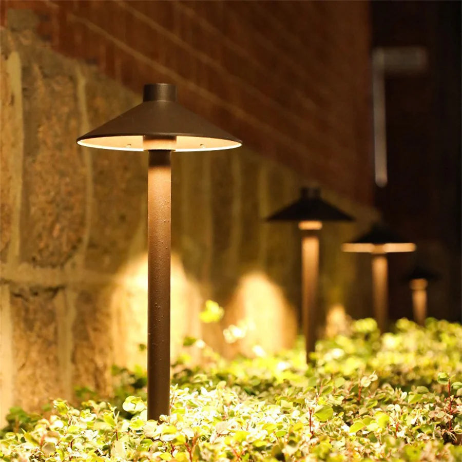 7W Aluminum Outdoor Mushroom Landscape Pathway Light – Waterproof Garden Lawn Bollard Lamp for Courtyard &amp; Exterior Decoration