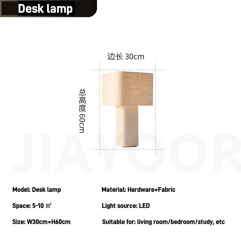 Wabi Sabi High-End Artistic LED Floor Lamp – Modern Fabric Vertical Sofa Light for Living Room, Bedroom, and Exhibition Spaces
