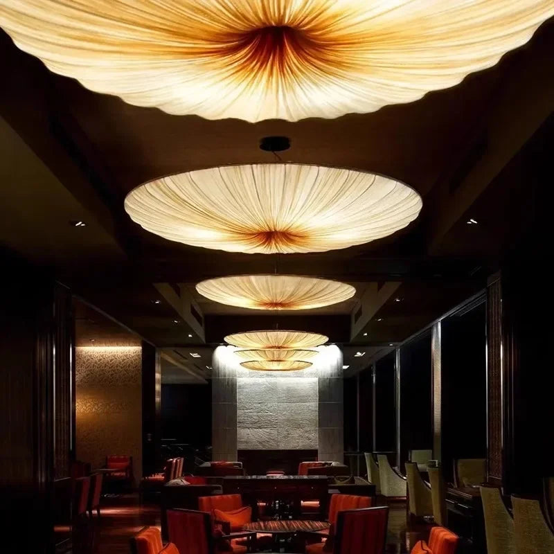 Japanese Wabi Sabi Cloth Pendant Light – Nordic Fabric Ceiling Lamp for Living Room, Bedroom, Bar, B&B & Home Decor