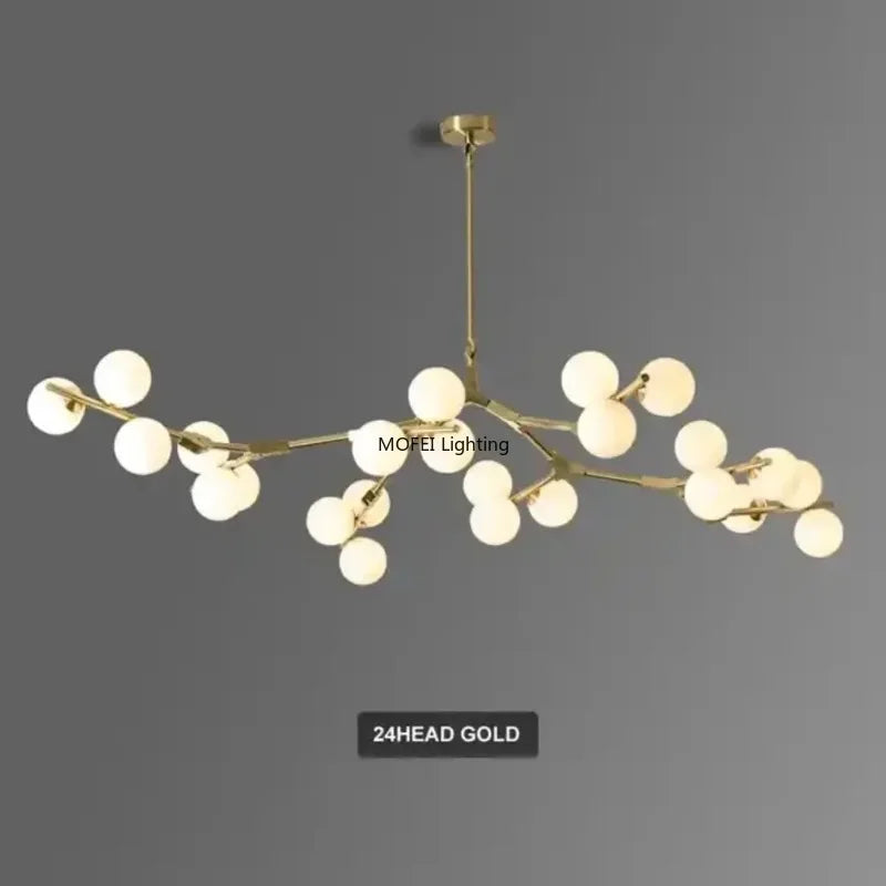 Nordic Creative Magic Bean Molecular Chandelier – Modern Branch LED Pendant Light