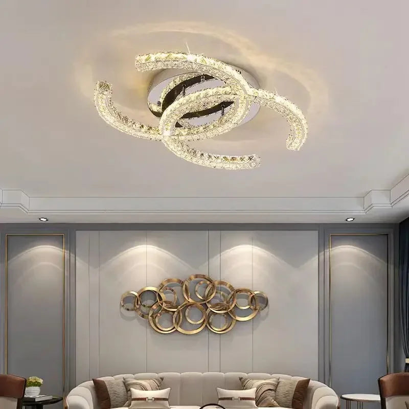 Modern 2024 Special-Shaped Crystal Chandelier – Elegant LED Ceiling Light for Living Room & Dining Room