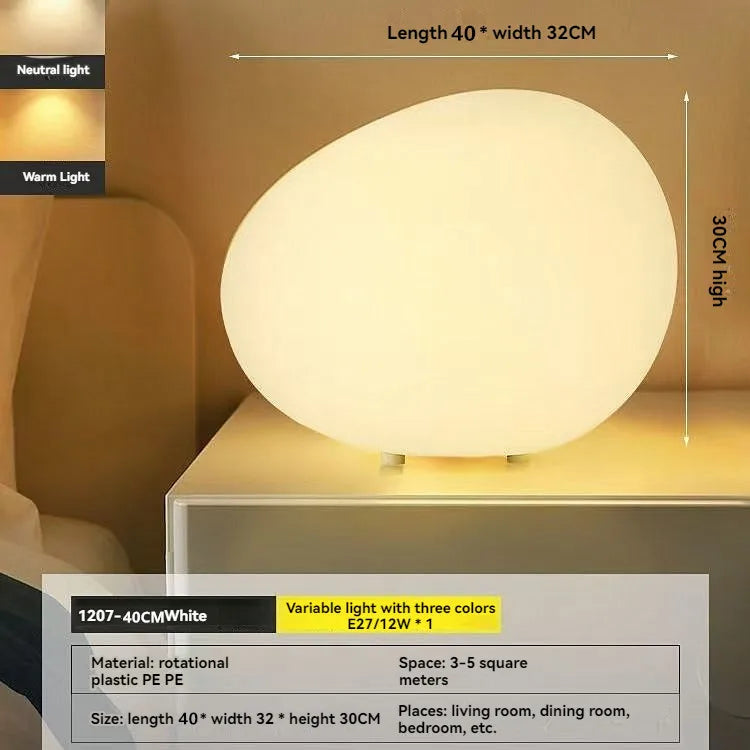 Cobblestone Night Light – Modern Minimalist Decorative Bedside Table Lamp