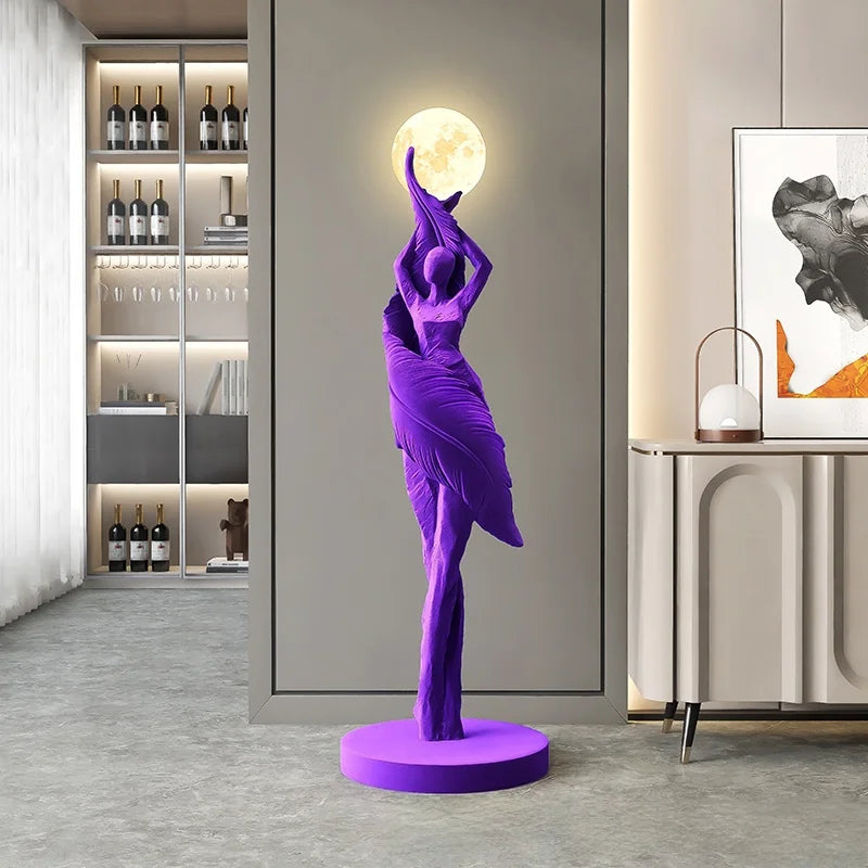 Modern Art Humanoid Floor Lamp – High-End Resin Sculpture LED Atmosphere Light for Living Room and Bedroom